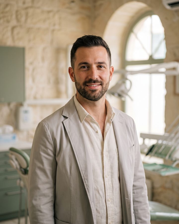 Portrait of an aesthetic dentist.